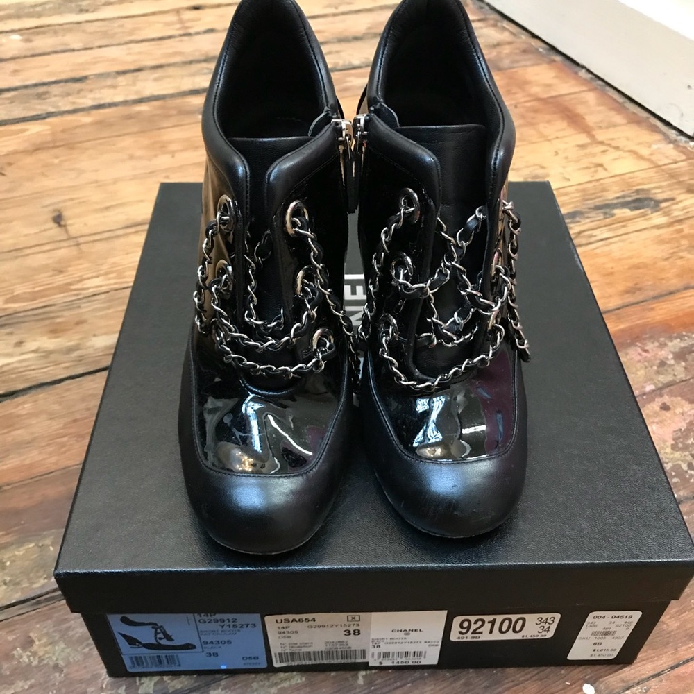 Authentic Chanel Chain Short Boot